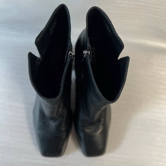 Franco Sarto Womens Black Ankle Booties Leather Block Heel 10M Business Casual - Picture 6 of 14